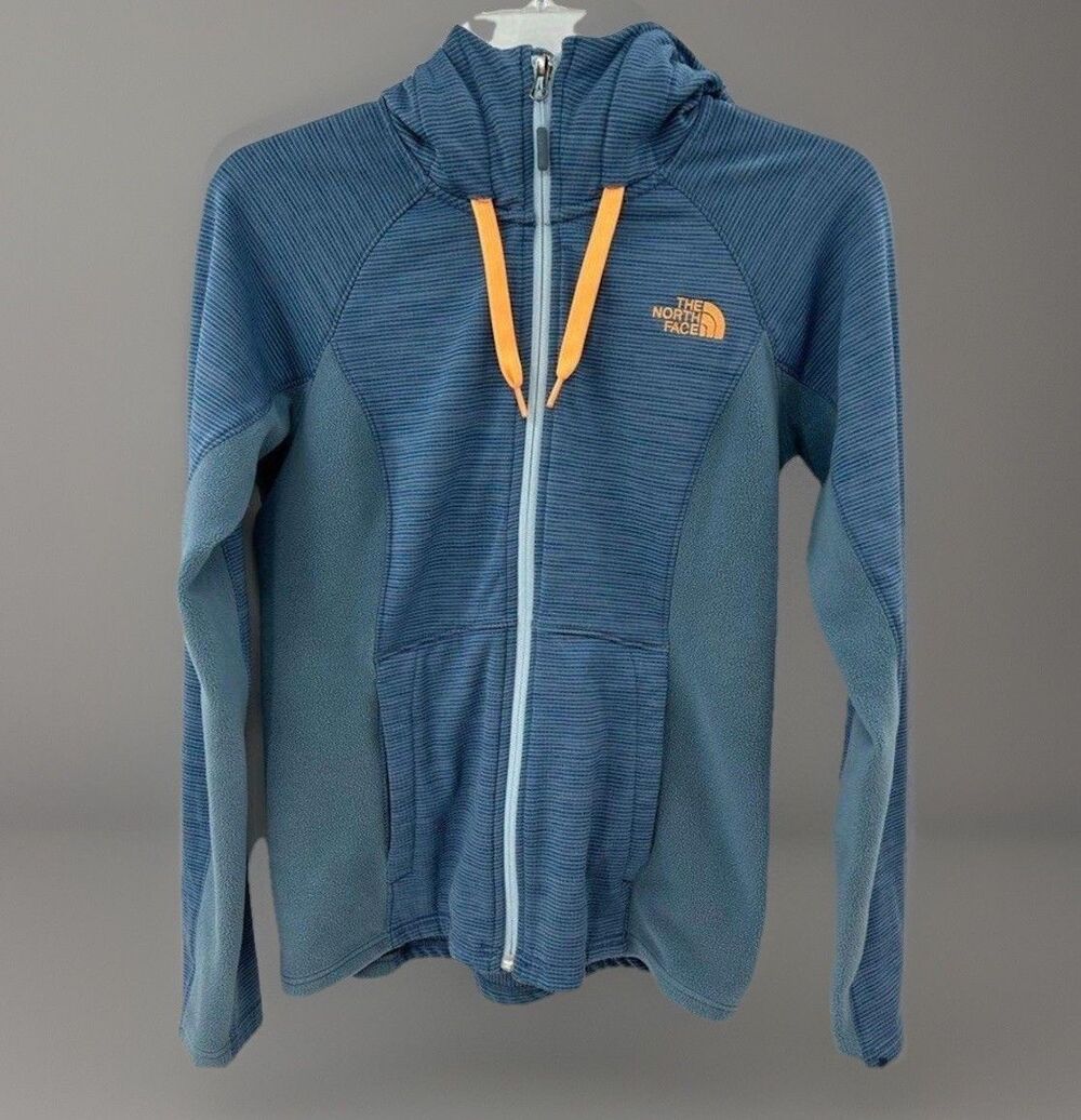 The North Face Womens Mash Up Jacket Fleece Blue Neon Orange Size Small
